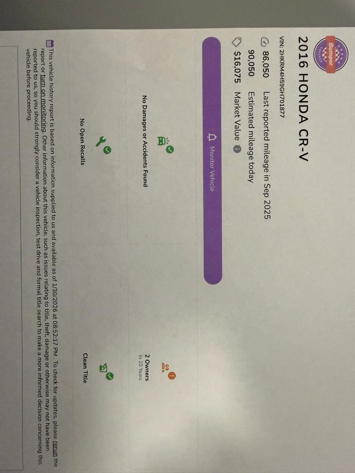 Honda CR-V EX AWD 2016