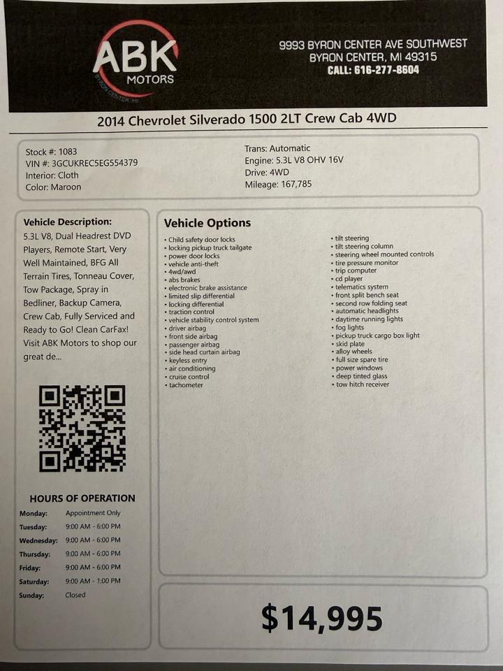 Chevrolet Silverado 1500 2LT Crew Cab 4WD 2014