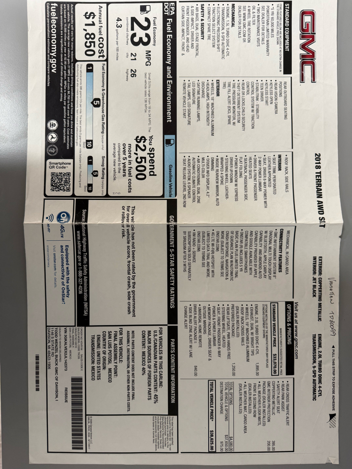 GMC Terrain SLT AWD 2018