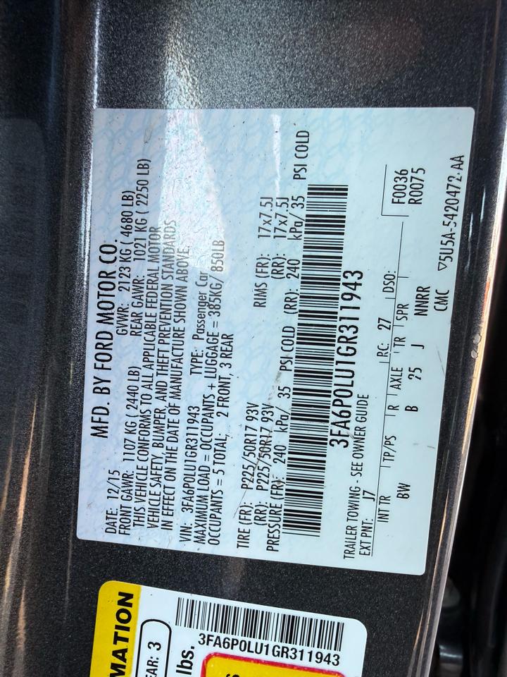 Ford Fusion Hybrid SE 2016