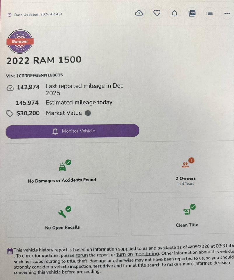 RAM 1500 Big Horn Crew Cab SWB 4WD 2022