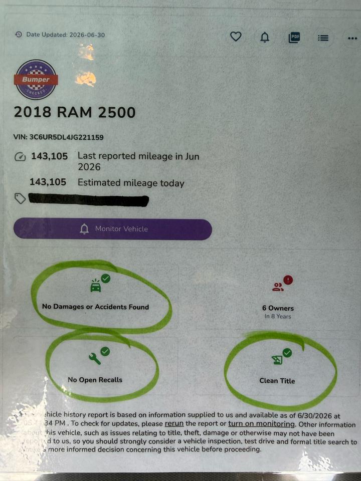 RAM 2500 SLT Crew Cab SWB 4WD 2018