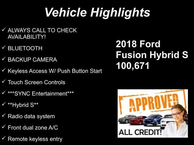 Ford Fusion Hybrid S 2018