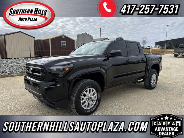 Black 2025 Toyota Tacoma SR Double Cab 4WD Pickup Truck Four-Wheel Drive Automatic