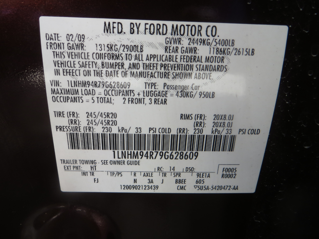 Lincoln MKS AWD 2009