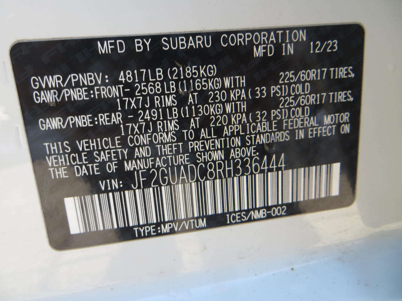 Subaru Crosstrek 2.0i Premium CVT 2024