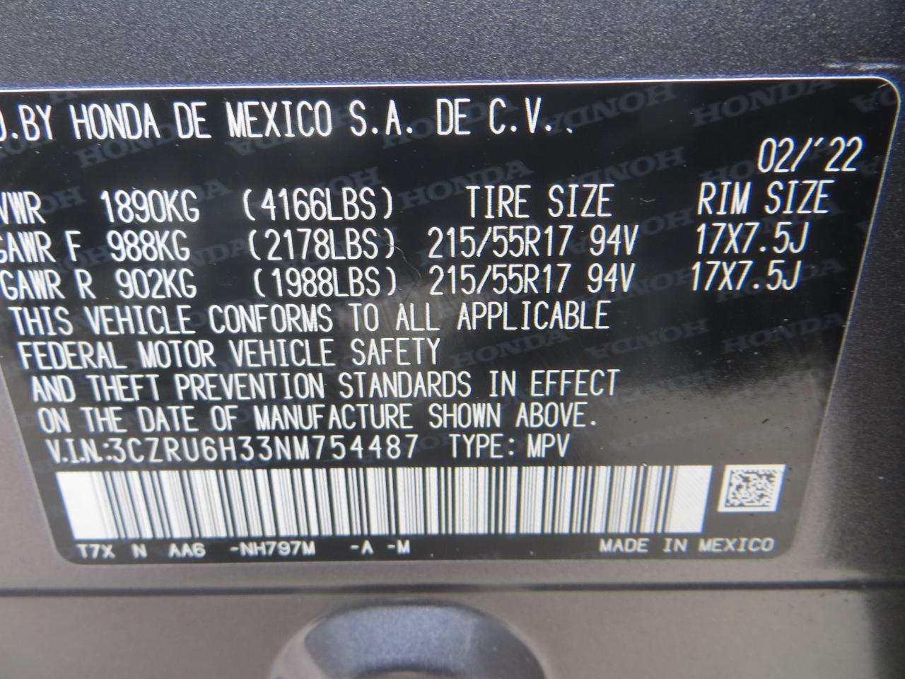 Honda HR-V LX AWD 2022