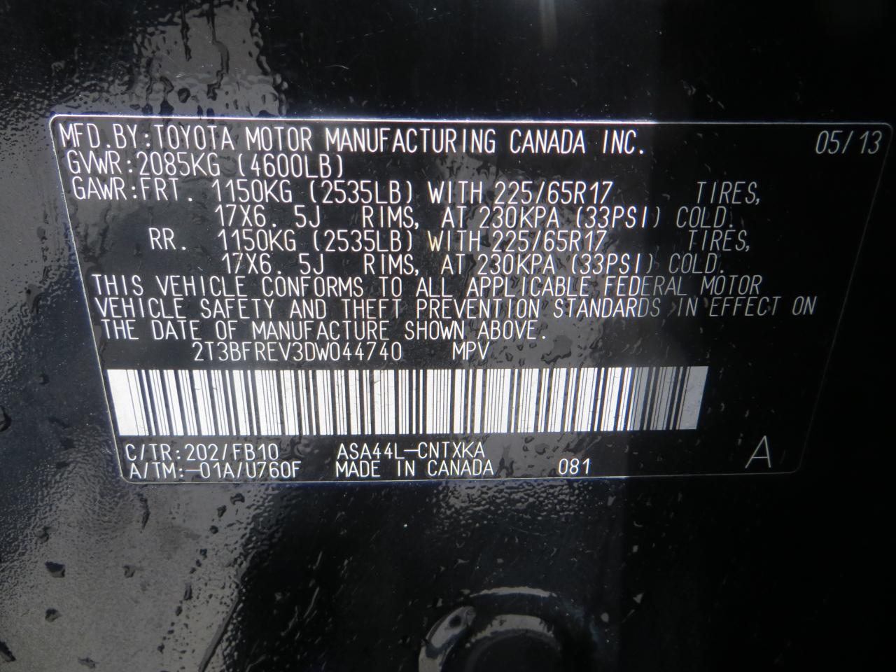 Toyota RAV4 LE AWD 2013