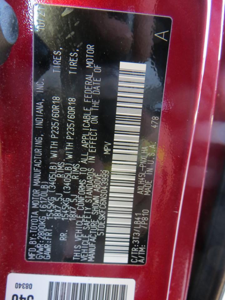 Toyota Sienna Platinum 7-Passenger AWD 2022