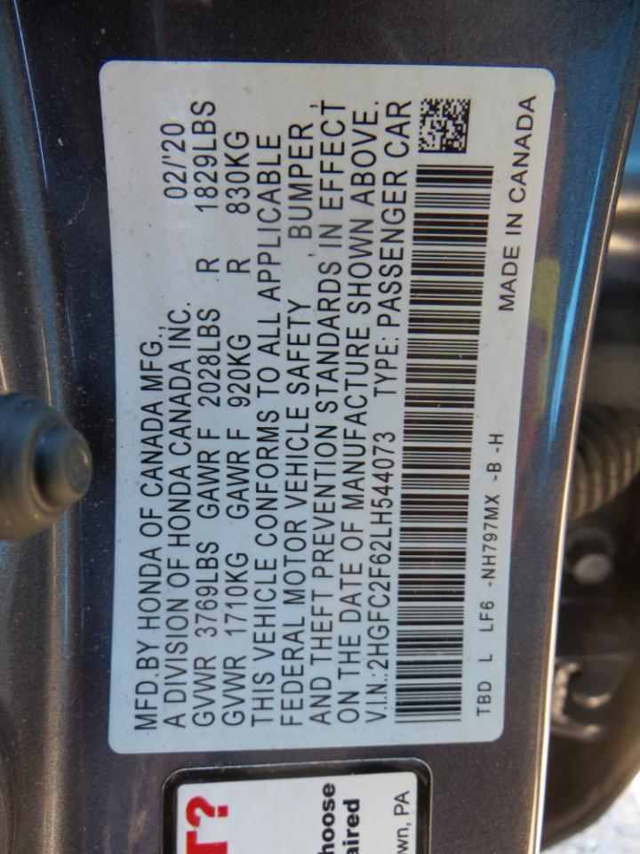 Honda Civic LX Honda Sensing Sedan CVT 2020