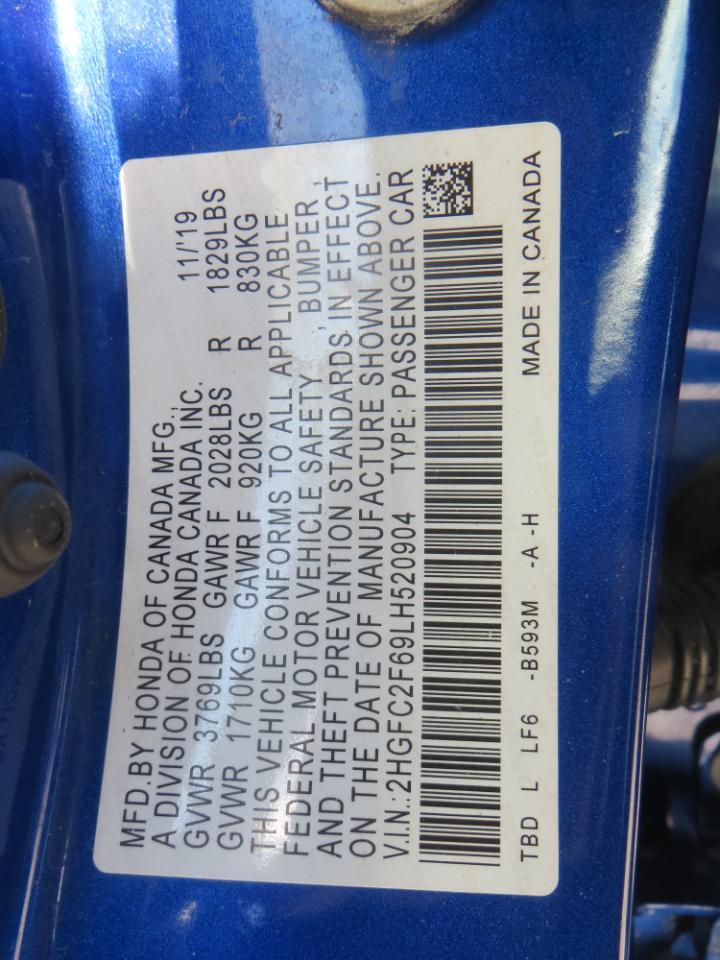 Honda Civic LX Honda Sensing Sedan CVT 2020