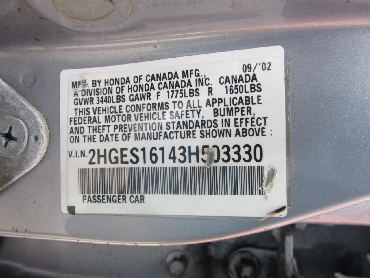 Honda Civic DX Sedan 4-spd AT 2003
