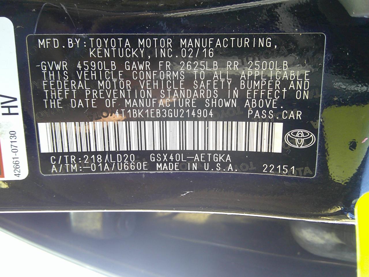Toyota Avalon XLE 2016