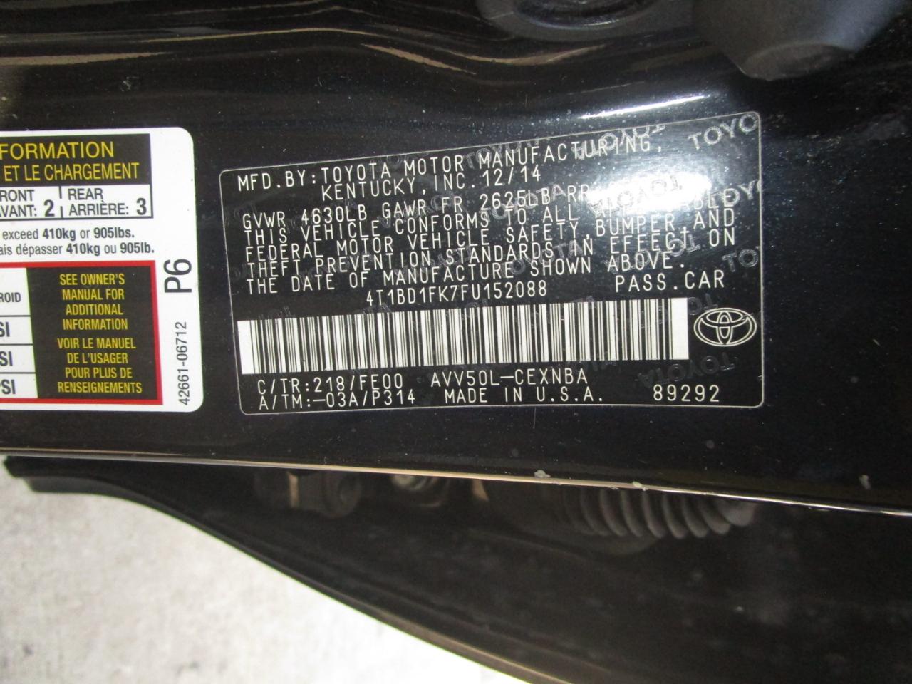 Toyota Camry Hybrid XLE 2015