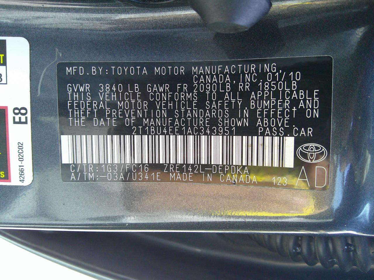 Toyota Corolla 4dr Sedan LE Auto 2010