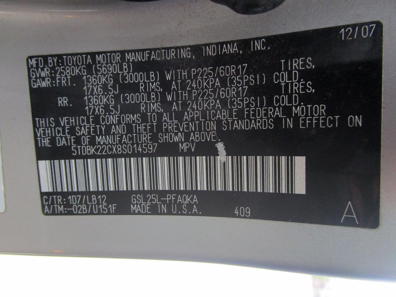 Toyota Sienna XLE Limited AWD 2008