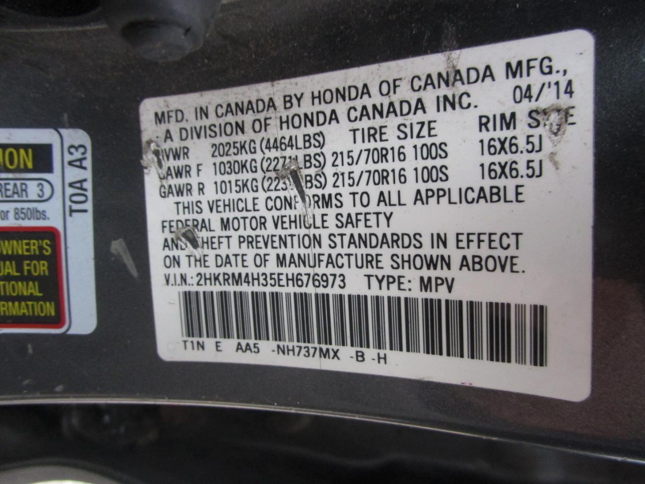 Honda CR-V LX 4WD 5-Speed AT 2014