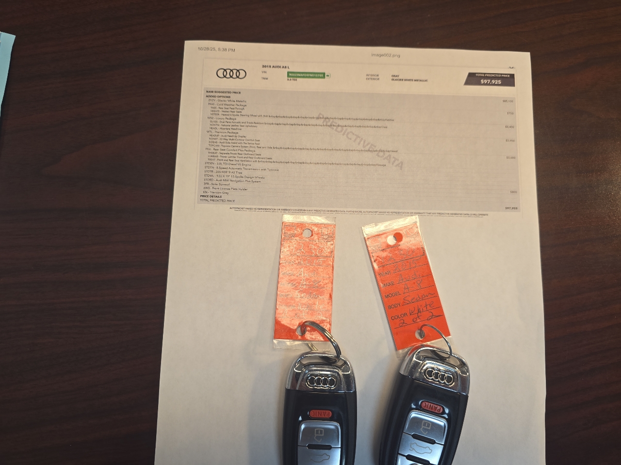 Audi A8 L TDI quattro 2015 Audi A8 L TDI quattro 2015