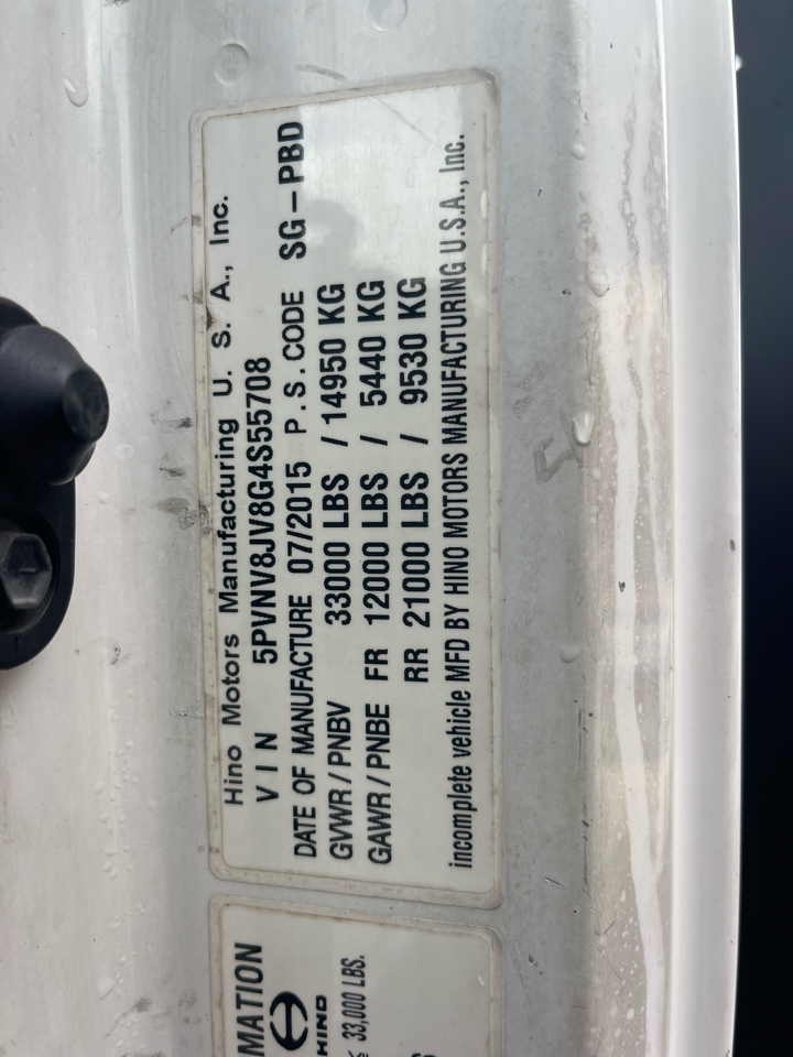 Hino Conventional Cab  2016