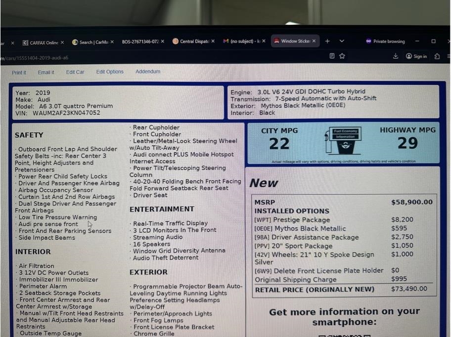 2019 Audi A6 Prestige's photo