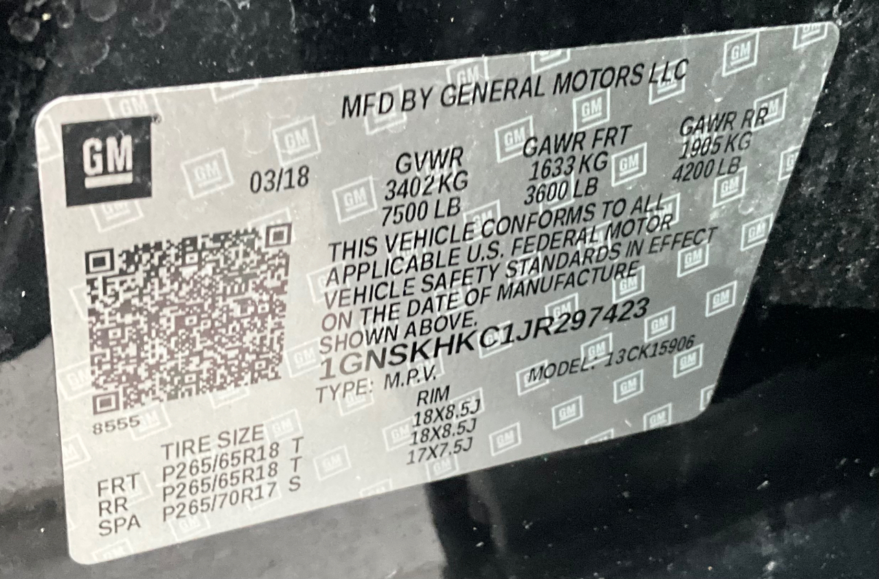 Chevrolet Suburban LT 4WD 2018