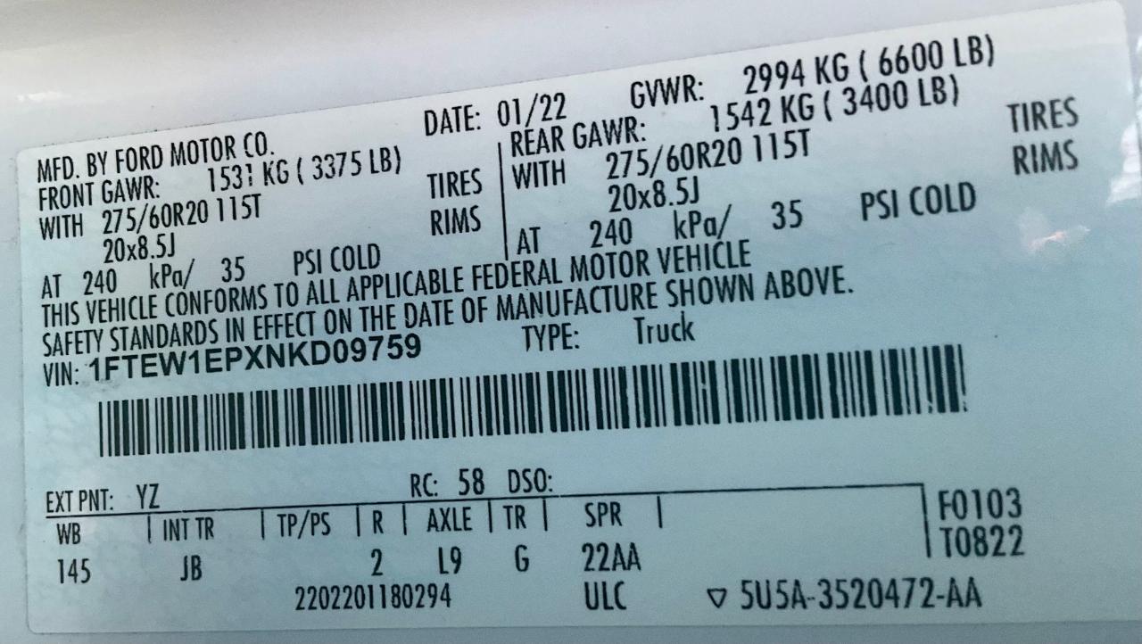 Ford F-150 XL SuperCrew 6.5-ft. Bed 4WD 2022