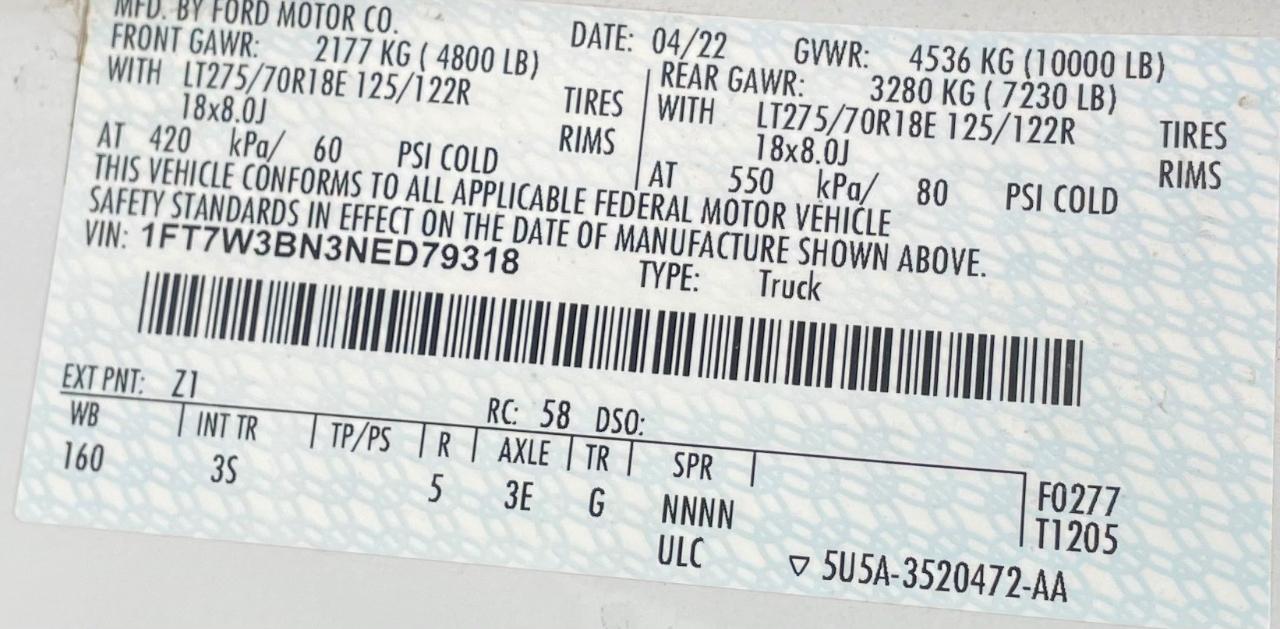 Ford F-350 SD XLT Crew Cab Short Bed 4WD 2022