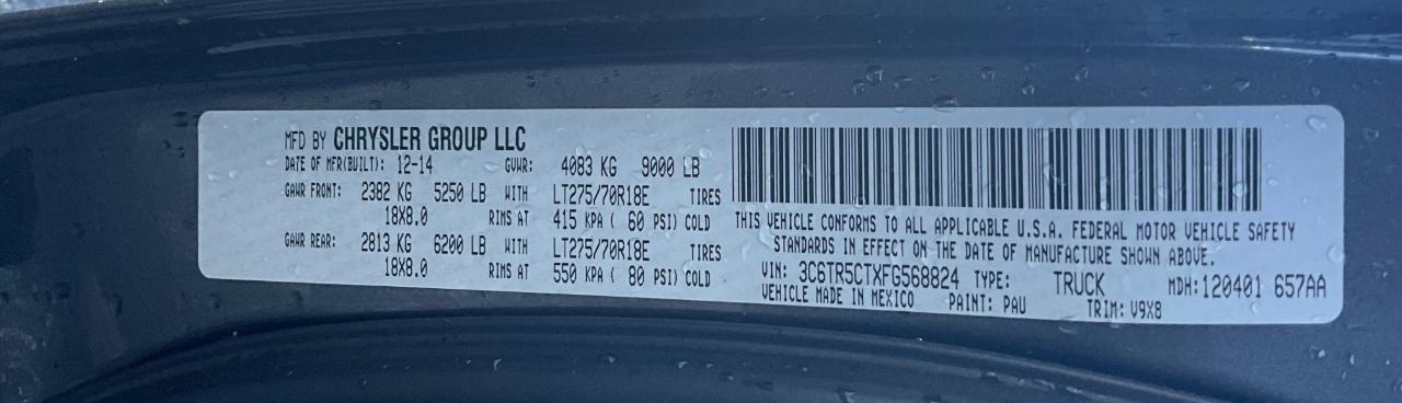 RAM 2500 Tradesman Crew Cab SWB 4WD 2015