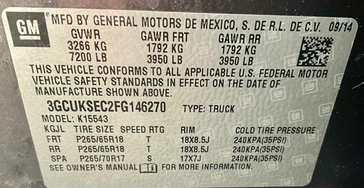 Chevrolet Silverado 1500 LTZ Crew Cab 4WD SWB 2015