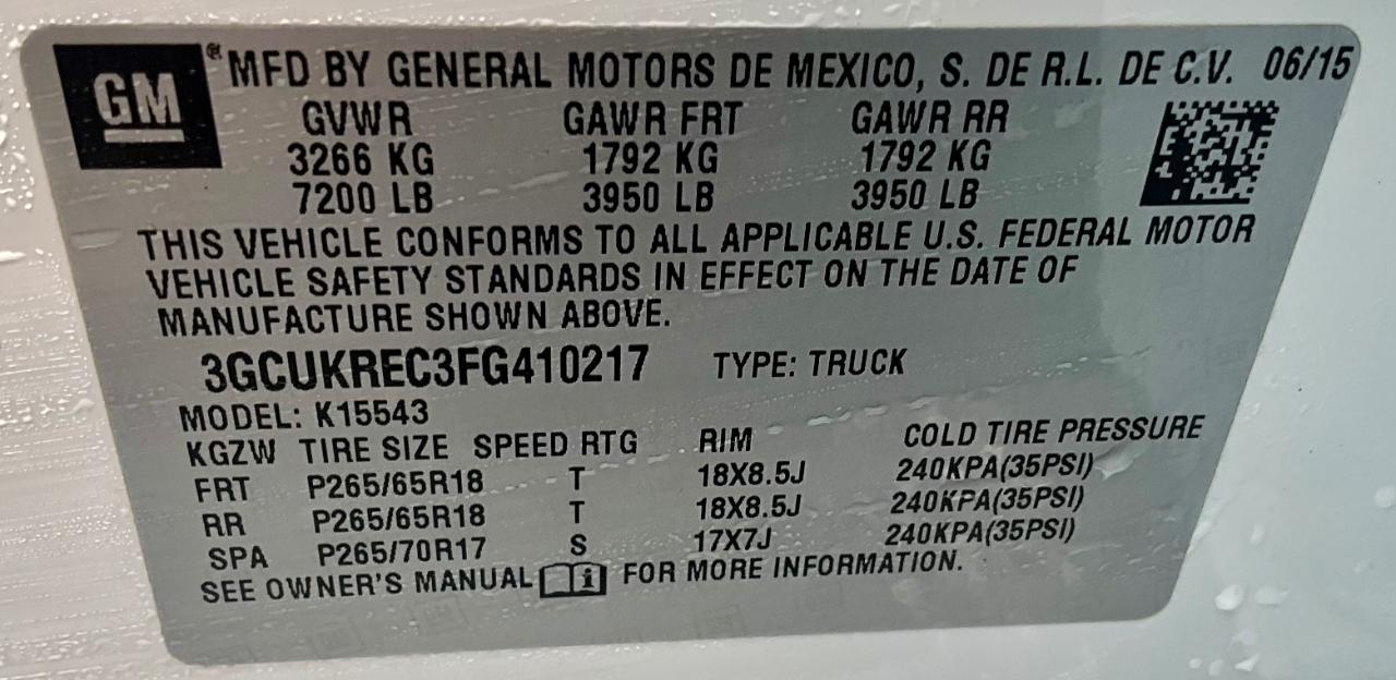 Chevrolet Silverado 1500 LT Crew Cab 4WD 2015