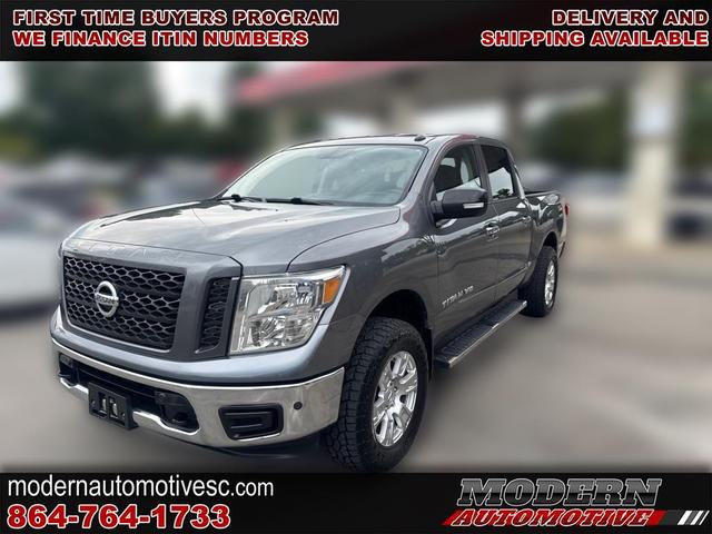 Gray 2019 Nissan Titan Pickup Truck Four-Wheel Drive