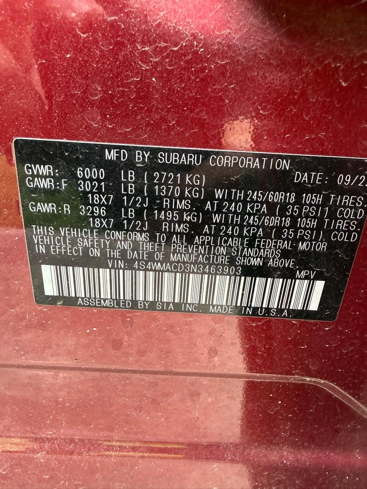 Subaru Ascent Premium 2022