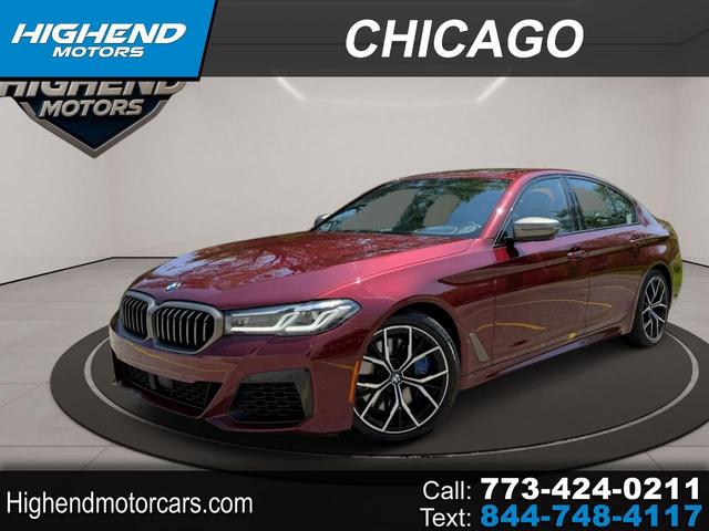 Red (Maroon) 2022 BMW 5 Series Sedan All-Wheel Drive Automatic