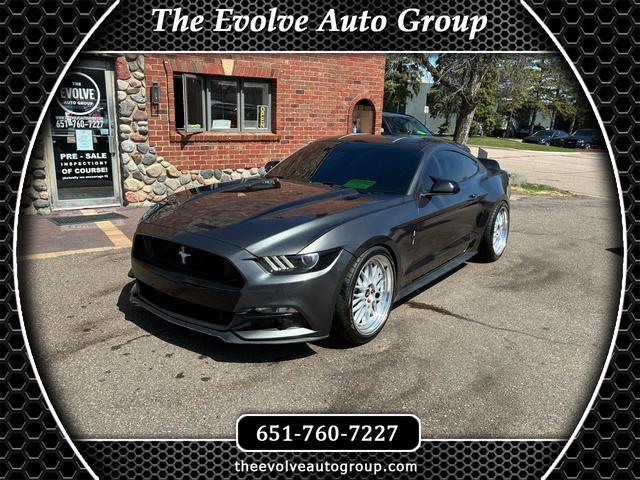 Gray 2017 Ford Mustang EcoBoost Coupe RWD Coupe Rear-Wheel Drive Automatic