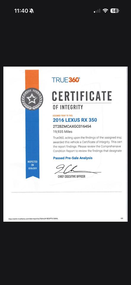 Lexus RX 350 AWD 2016