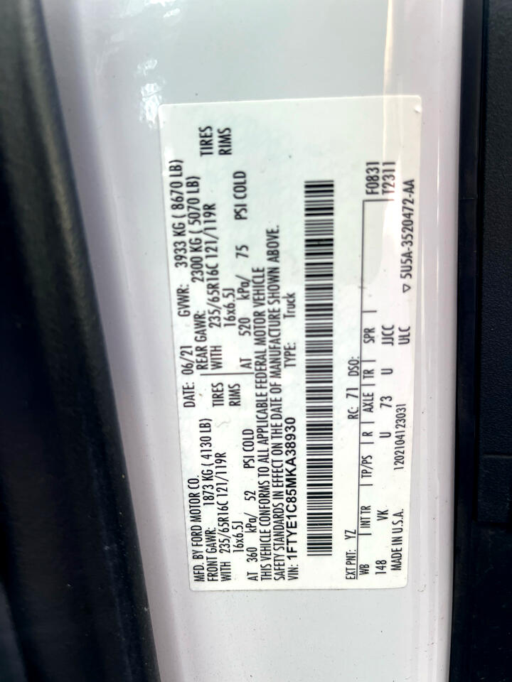 Ford Transit Cargo Van T-150 148" Med Rf 8670 GVWR RWD 2021