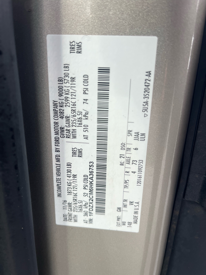 Ford Transit Wagon T-350 148" Med Roof XL Sliding RH Dr 2017