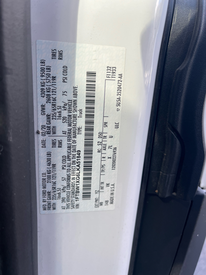 Ford Transit Cargo Van T-350 148" Hi Rf 9500 GVWR RWD 2020