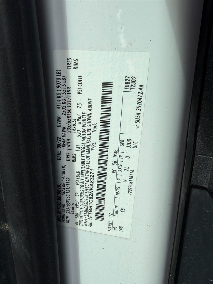 Ford Transit Cargo Van T-250 148" Med Rf 9070 GVWR RWD 2022