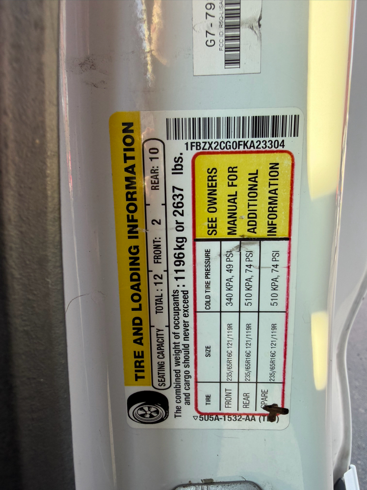 Ford Transit Wagon T-350 148" Med Roof XLT Sliding RH Dr 2015