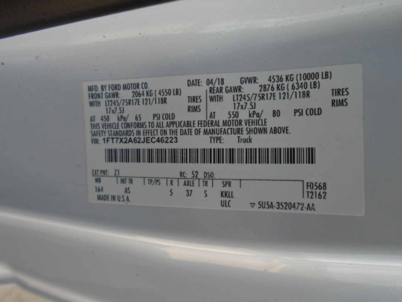 Ford F-250 SD XL SuperCab Long Bed 2WD 2018 Ford F-250 SD XL SuperCab Long Bed 2WD 2018