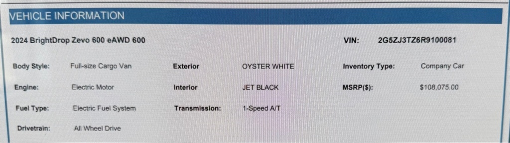 BrightDrop  Zevo  2024