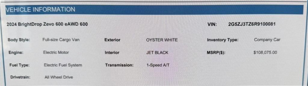 BrightDrop  Zevo  2024