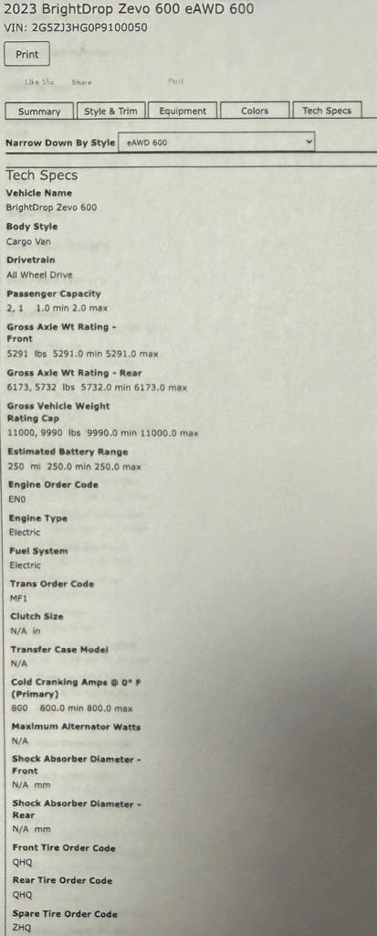 BrightDrop  Zevo  2023