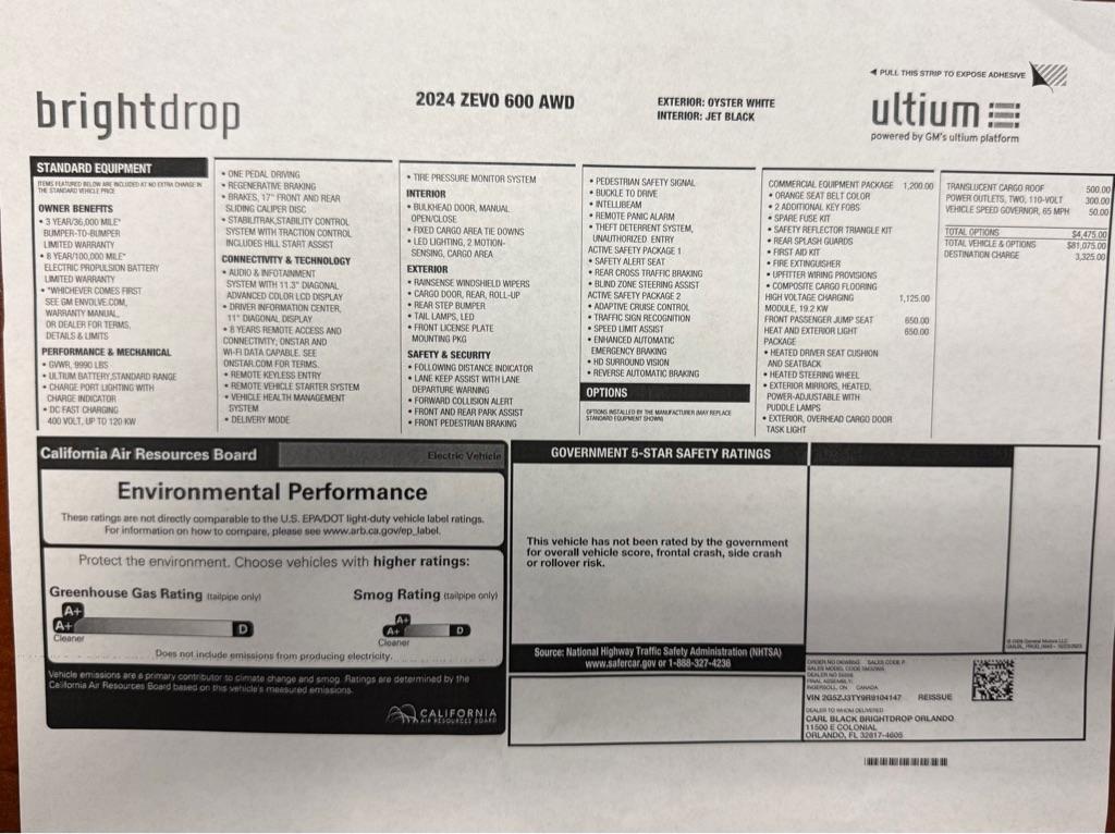 BrightDrop Zevo 600  2024