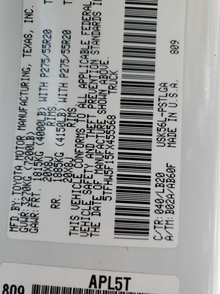 Toyota Tundra Limited 5.7L FFV CrewMax 4WD 2015