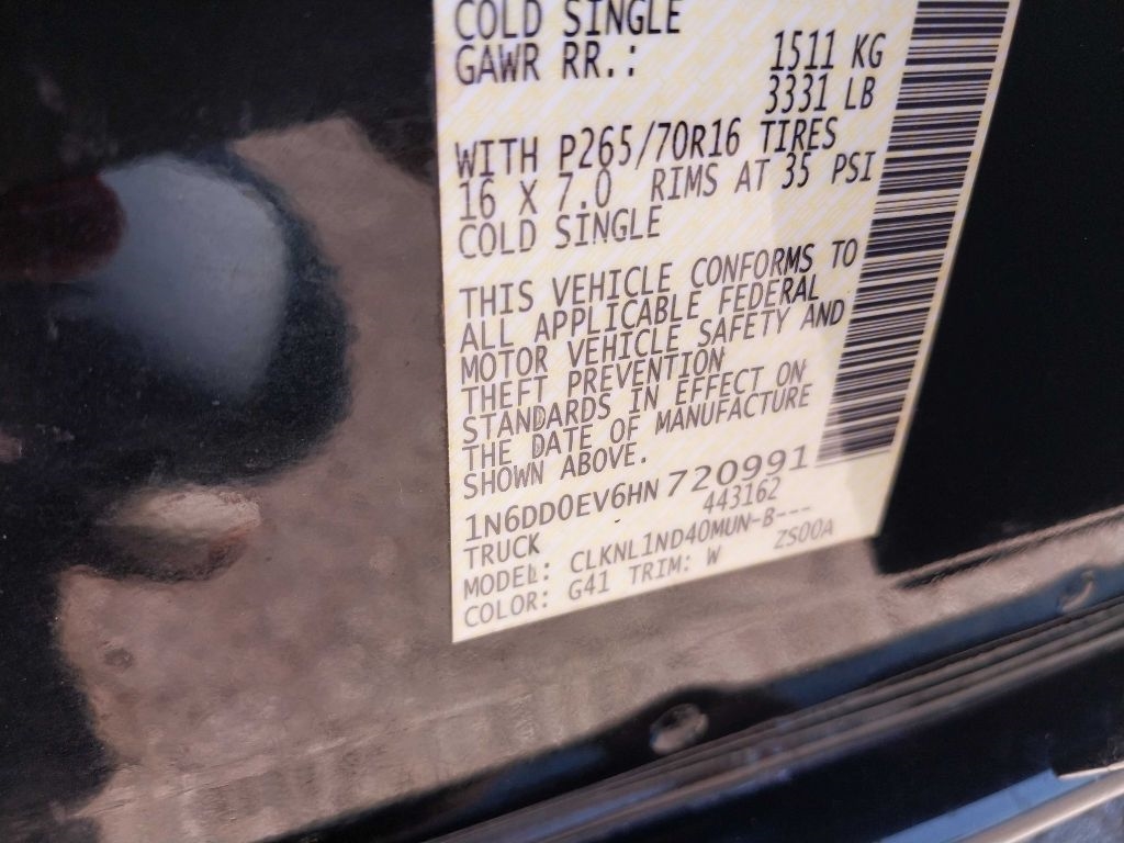 Nissan Frontier SL Crew Cab 5AT 4WD 2017