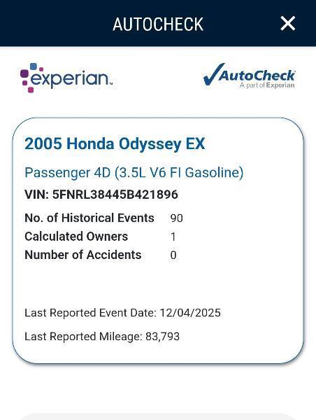 Honda Odyssey EX 2005