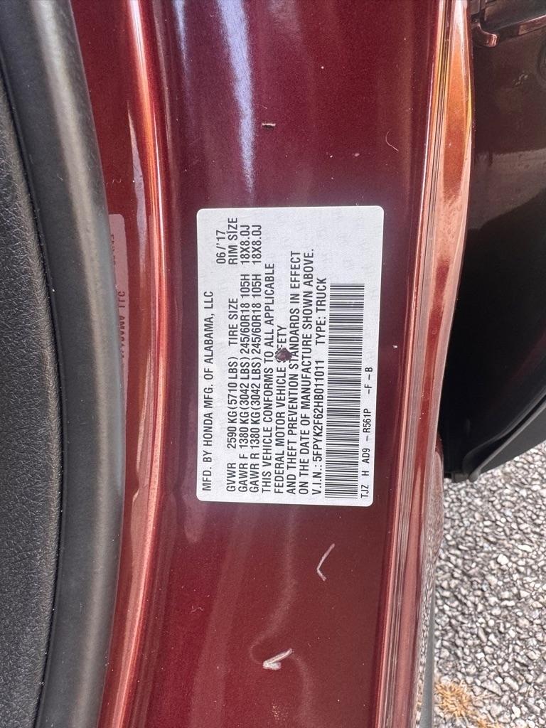 Honda Ridgeline RTL-T 2017