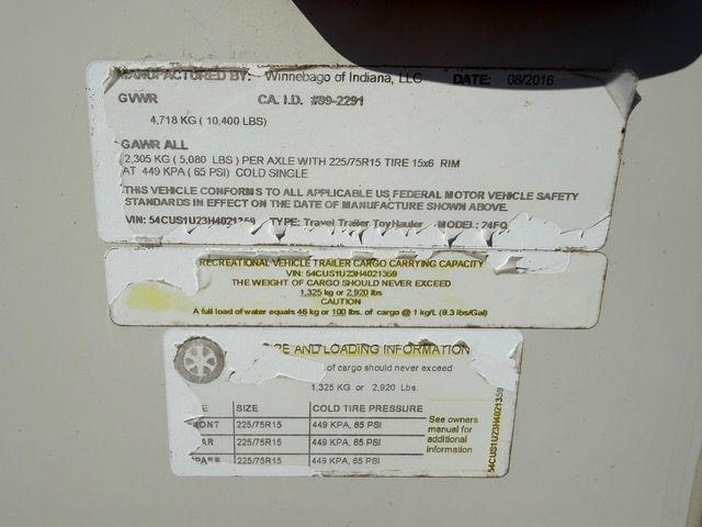 Winnebago of Indiana Unknown  2017